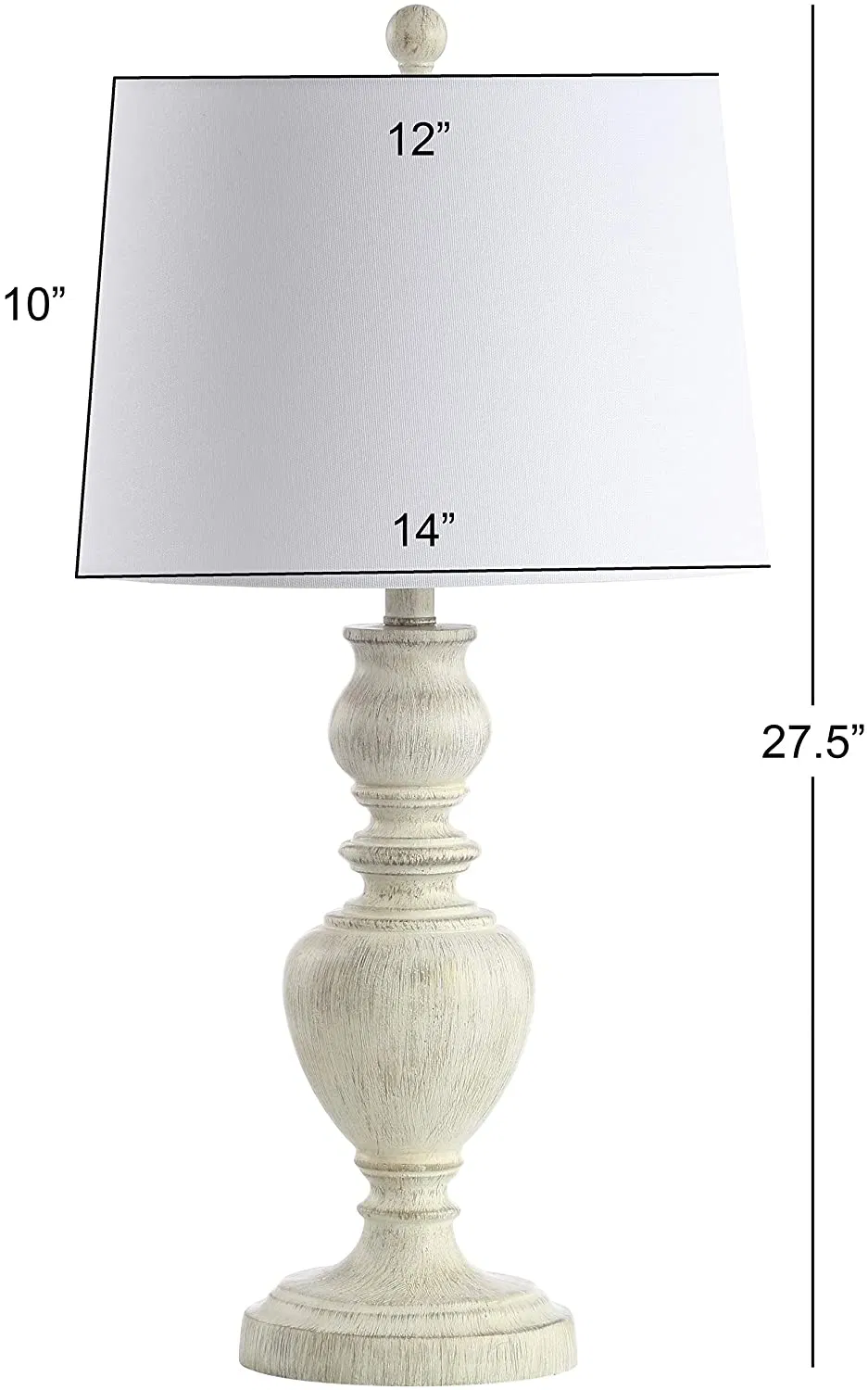 Zabi White Bedroom Living Room Home Office Desk Nightstand Table Lamp LED Lamp