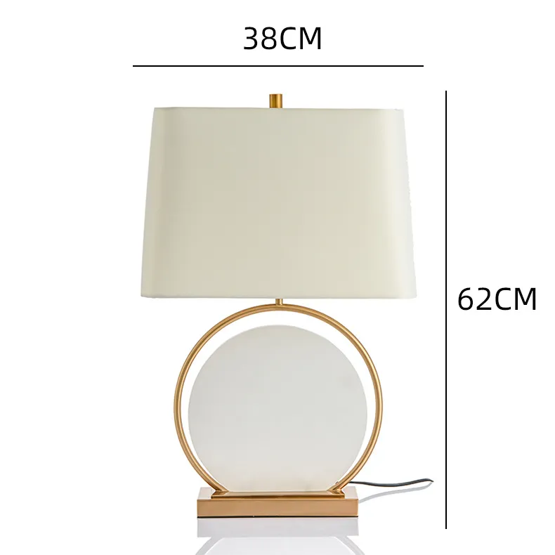 American Creative Spanish Marble Round Table Lamp Bedroom Living Room Model Room Decorative Art Designer Table Lamp