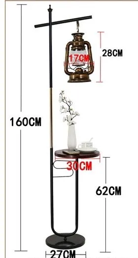 American Makaron Floor Lamp Retro Vertical Living Room Coffee Table Bedroom Table Lamp Creative European Charging Sofa Lamp