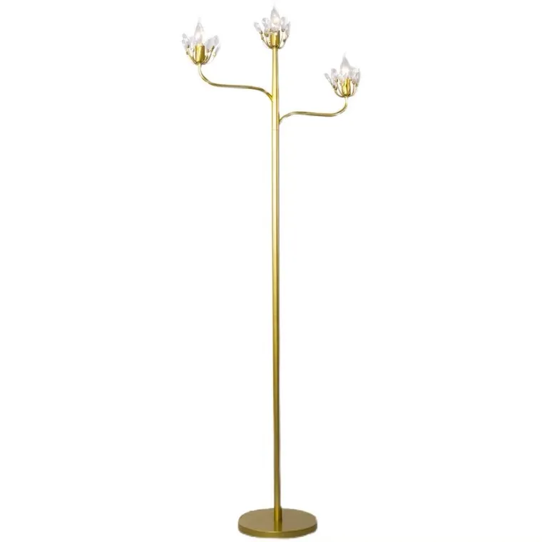 Floral Floor Lamp Retro Designer Study Bedroom Living Room Vertical Crystal Desk Lamp