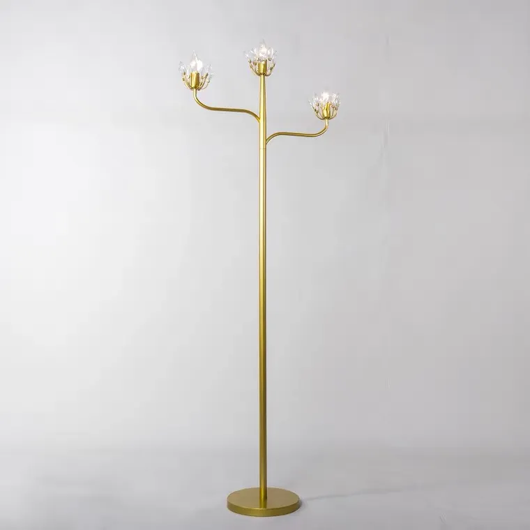 Floral Floor Lamp Retro Designer Study Bedroom Living Room Vertical Crystal Desk Lamp