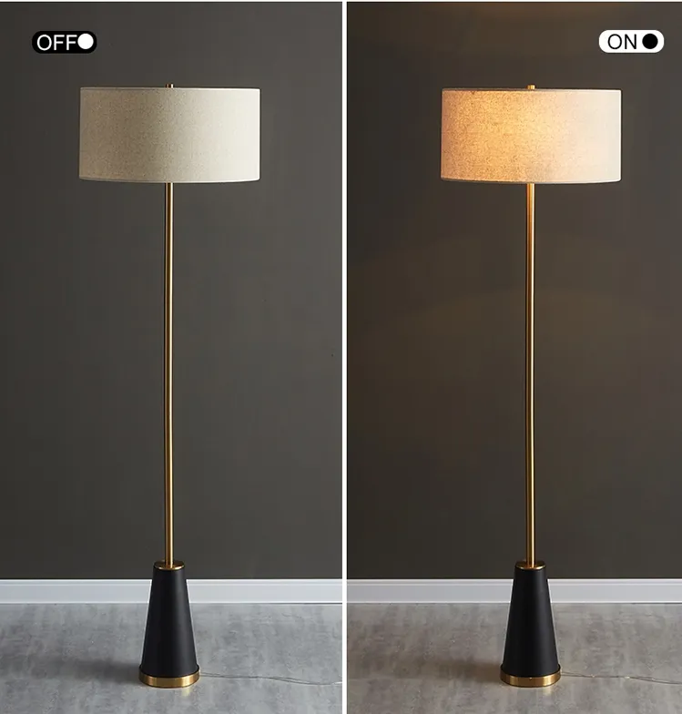 Modern Floor Lamp Stand Hotel Rooms Are Decorated with Golden Marble Floor Lamps