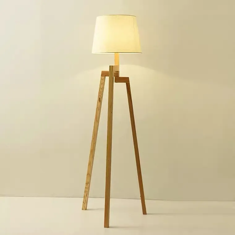 Modern Nordic Floor Lamp Living Room Simple Japanese Solid Wood Warm Vertical Triangle Creative Personality Net Red Good Lamps