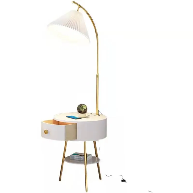 Nordic Creative Multifunctional Floor Lamp with Small Table and USB Wireless Charging