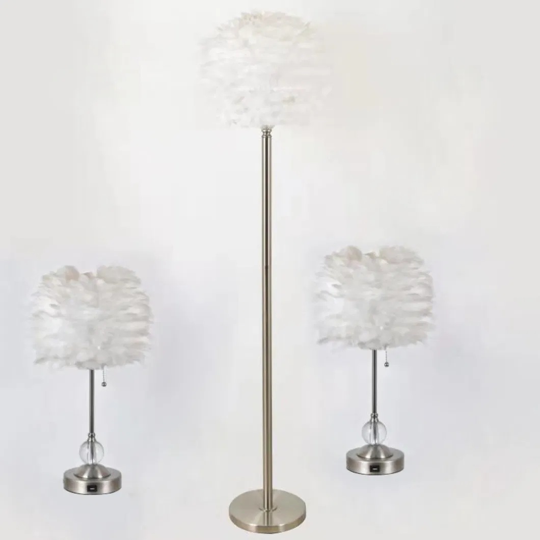 Pink Blue White Plume Feather Floor Lamp Modern for Home Living Room Table Lamp