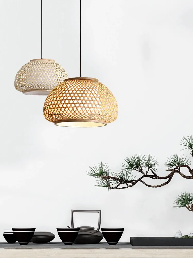 Bamboo Decorative Kitchen Lampshade Rattan Light Pendant