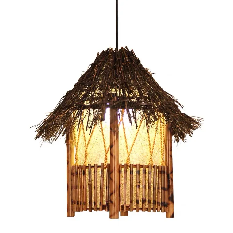 Chinese Style Bamboo Art Chandelier Zen Tea House Restaurant House Hot Pot Shop B & B Southeast Asia Creative Japanese Style Lamps