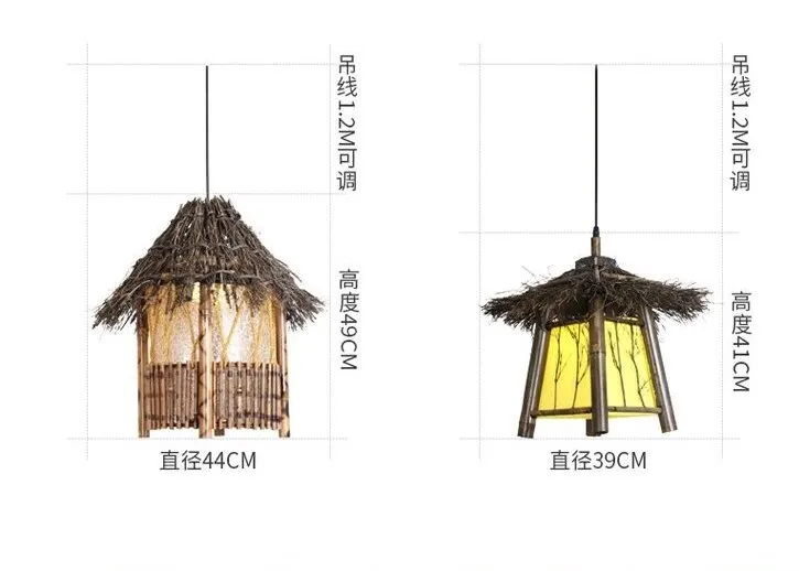 Chinese Style Bamboo Art Chandelier Zen Tea House Restaurant House Hot Pot Shop B & B Southeast Asia Creative Japanese Style Lamps