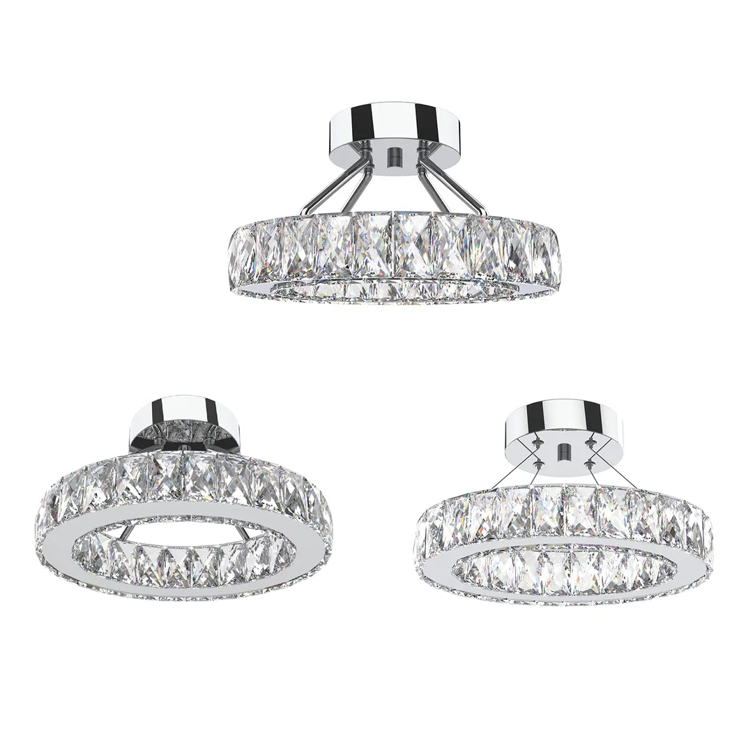 Factory Suppliers Round Indoor Luxury Ceiling Chandelier Black Gold LED Home Modern Crystal Chandeliers & Pendant Lights