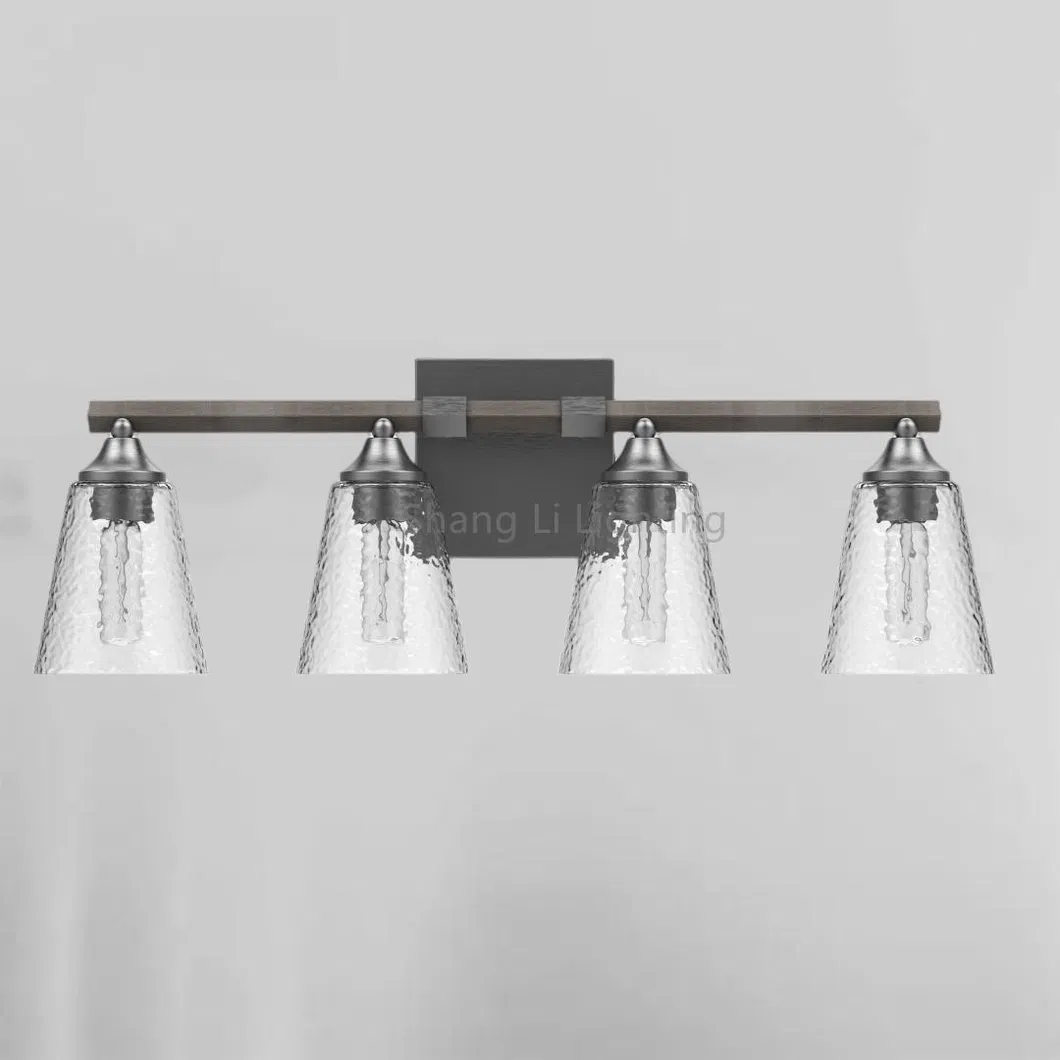 New 4-Light Vanity Wall Light Bathroom Lamp Modern Design Clear Glass Shade Bathroom Wall Lamp Vanity Light Ceiling Light