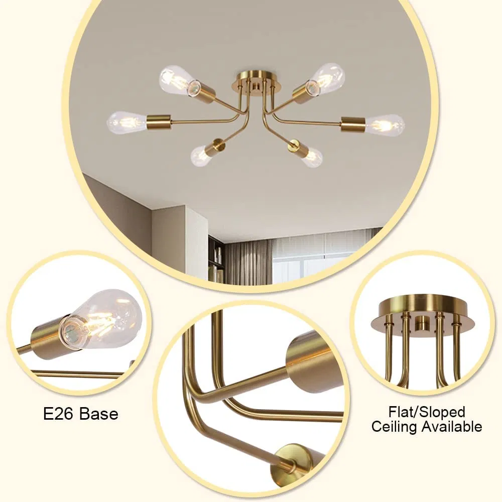 Semi Flush Mount Ceiling Light Can Be Used as Indoor Lighting Kitchen Living Room, Bedroom, Hallway, Entryway Cafe Bar or Accent Lighting Ceiling Light