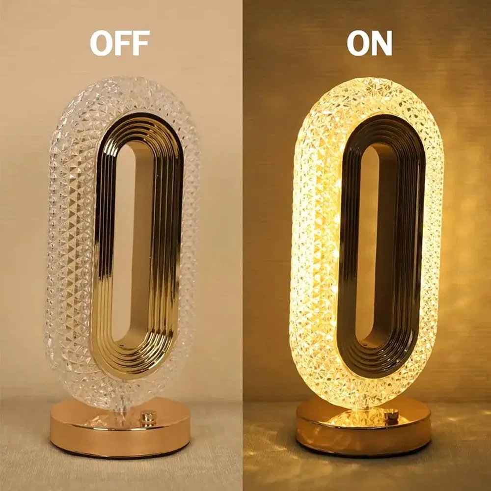 3000K-6000K Transparent White Light Lamp Crystal Atmosphere Table Lamp with 800mAh Battery Capacity