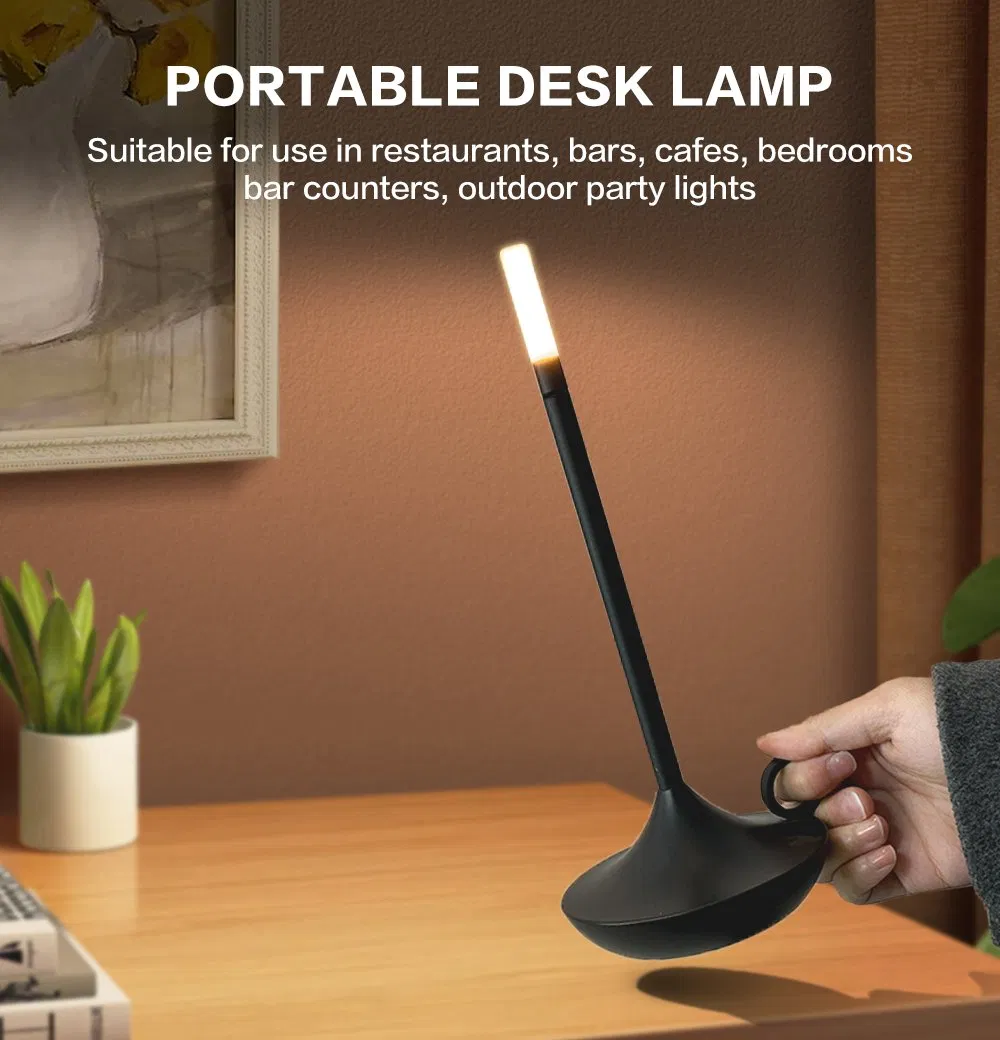 Adjustable Touch Table Lamp for Restaurant/Outdoor 3 Level Dimming Candle Table Light