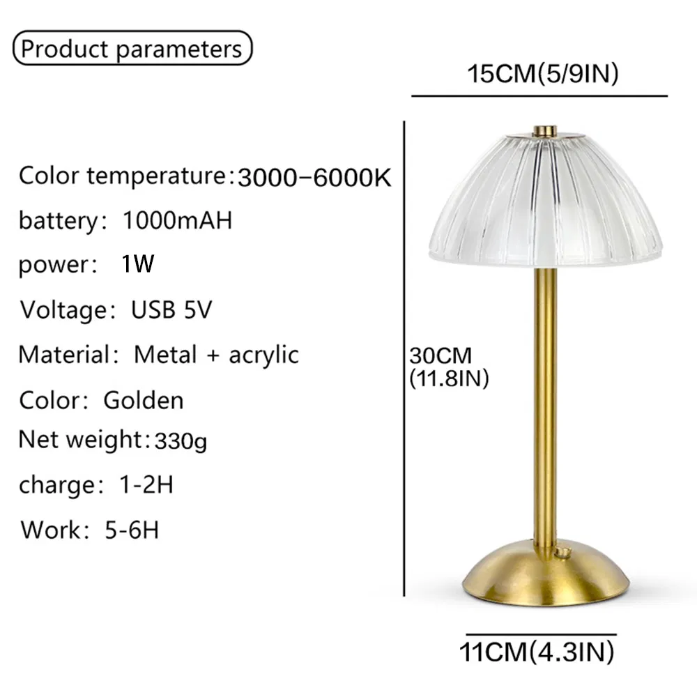 Battery Operated Restaurant Table Lamp Cordless Rechargeable Dining Lamp