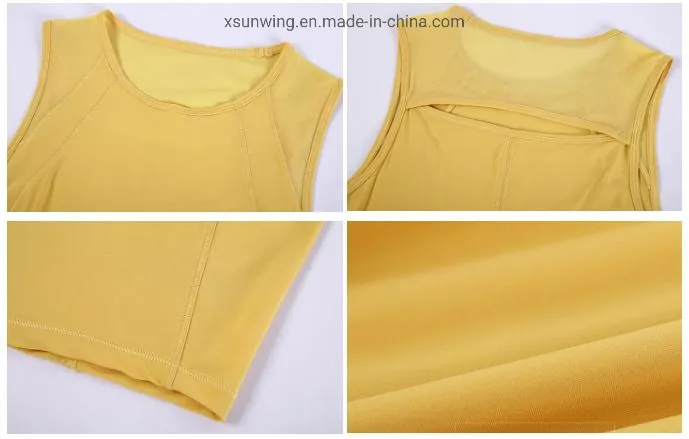 Xsunwing Athleisure Custom High Neck Gym Yoga Vest Ladies Blouse Tops Running Sport Wears Women Clothing Wdq051