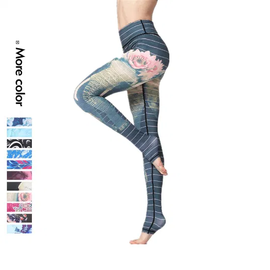 Wholesales Womens Factory Direct Supply Plus Size High Waist Tight Printed Yoga Pants Sports Gym Wear Leggings Wdq1023