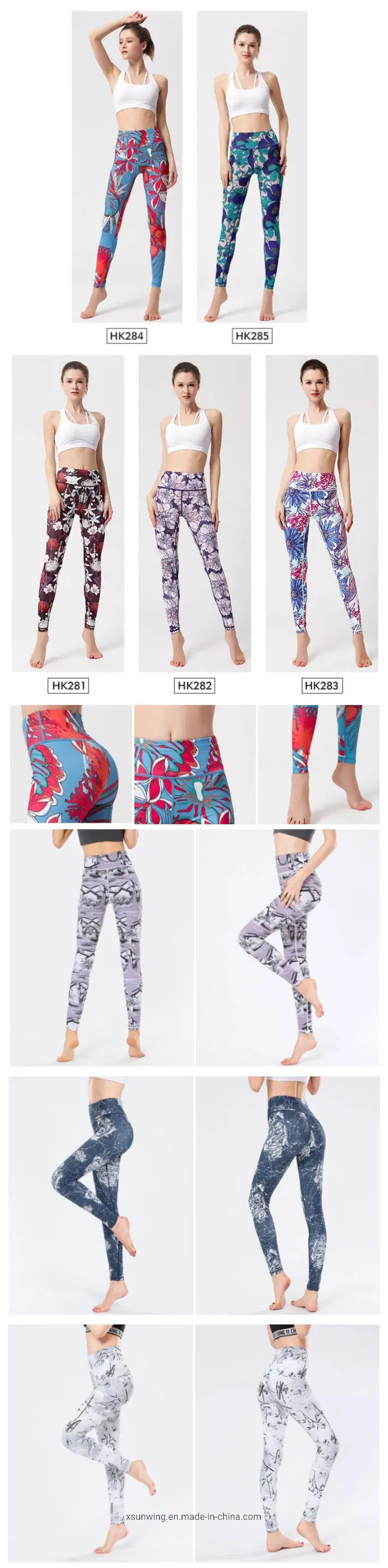 Xsunwing Custom Breathable Sportswear for Women 3D Printed Yoga Leggings