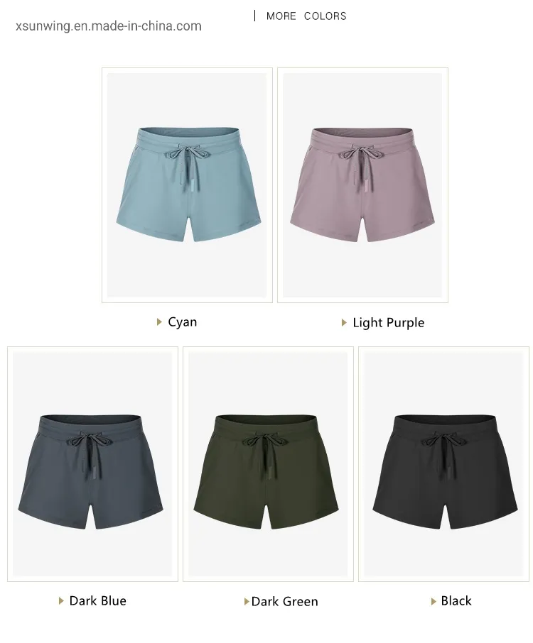 Xsunwing Custom Logo Loose Running Trunks with Pocket Short Pants Workout Women Gym Shorts