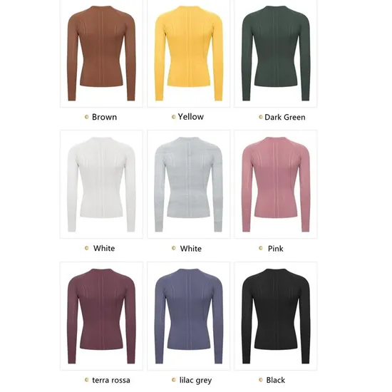 Xsunwing Custom Design Solid Color Sweat-Wicking Spandex Sports Gym Wear Workout Long Sleeve Yoga Gym Top T-Shirt Girl Women Clothing Wdq19083