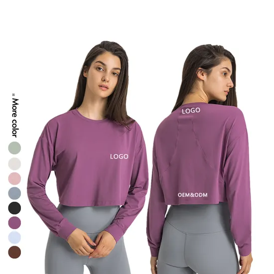 Xsunwing Custom Women Long Sleeve Yoga Tops Sports Gym Wear Wholesale Girls Sports Workout Fitness Yoga T Shirt Wdq124