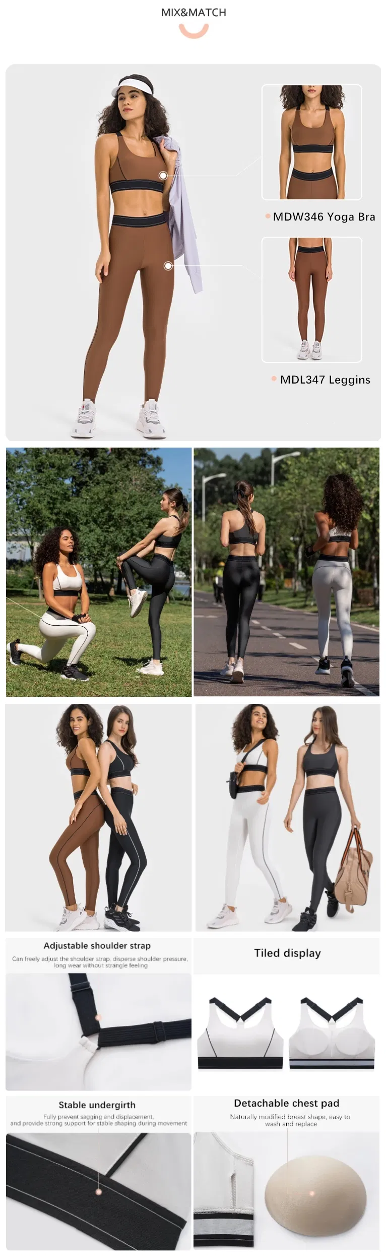 Xsunwing Factory Wholesale High Support Push up Cross Backless Design Gym Fitness Women Top Yoga Wear Sexy Sports Bra Tracksuit Wdq346