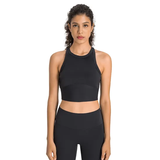 Xsunwing Fashion Sports Bra with High Neck Running Shockproof Yoga Bra Vest Fitness Crop Tank Tops Women Gym Sports Bras Wdq001