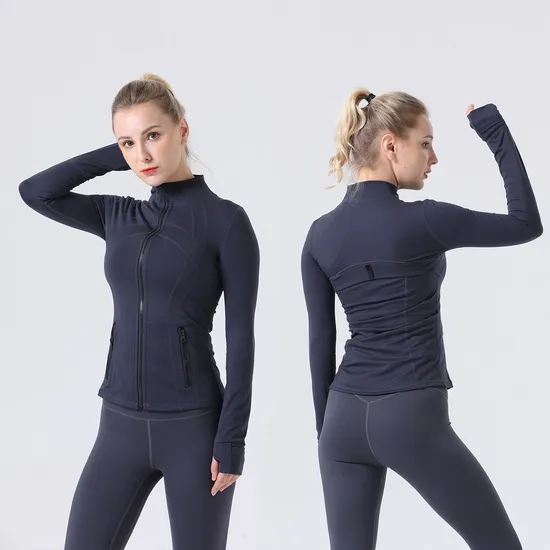 Xsunwing Female Zipper Coats Women′ S Tight Fitting Yoga and Fitness Wear Sports Tops Athletic Sports Active Pilates Wear Running Jacket Wdq211025