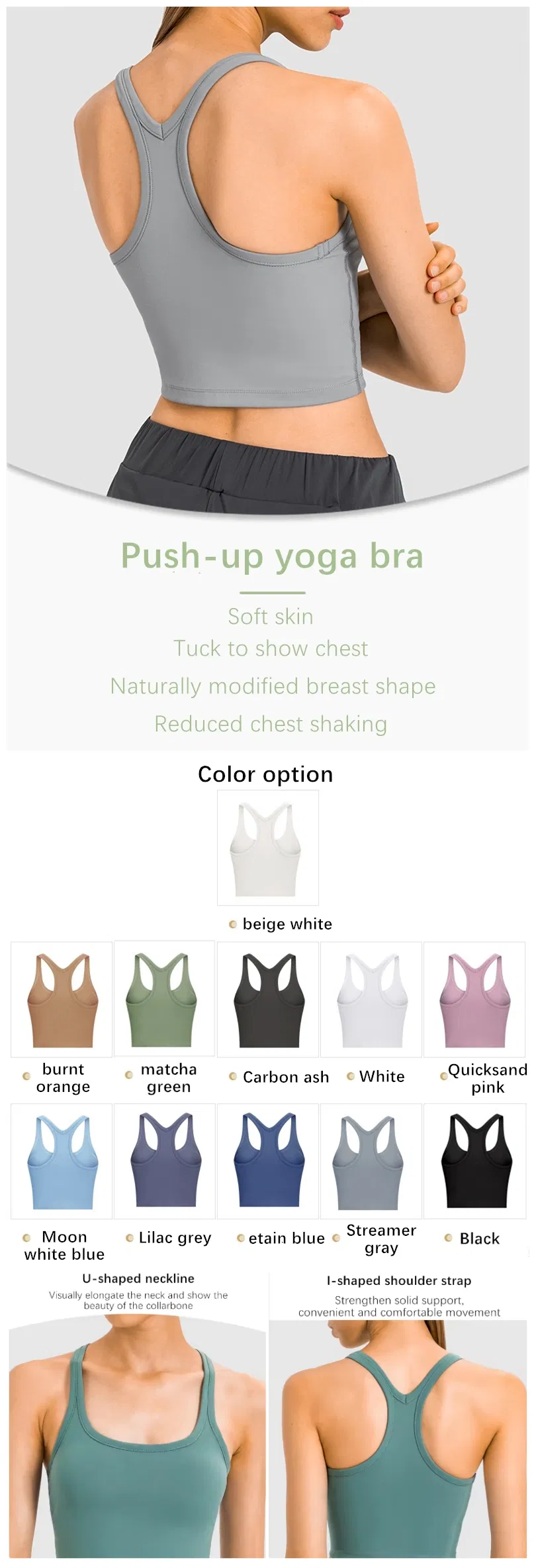 Xsunwing New High Quality Women′s Clothing Solid Color Nylon Vest Sports Quick-Drying Seamless Yoga Bra Womens Tank Tops Wdq2081