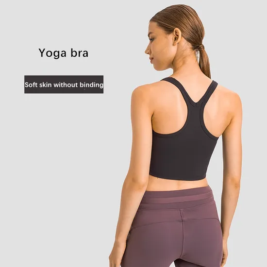 Xsunwing New High Quality Women′s Clothing Solid Color Nylon Vest Sports Quick-Drying Seamless Yoga Bra Womens Tank Tops Wdq2081