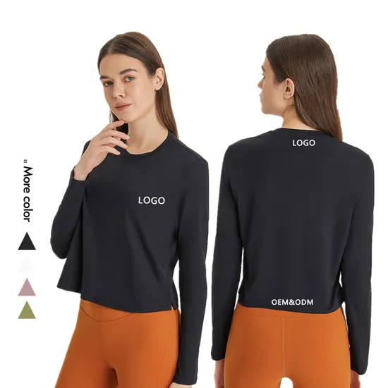 Xsunwing New Naked Feeling Round Collar Gym Wear Long Sleeves Women′ S Yoga Shirt Sports Wear T Shirt Sport Women Clothing Wdq205