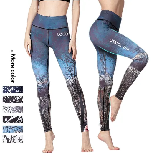 Xsunwing OEM ODM Tie Dye 3D Printingleggings Women High Waist Gym Tights Sport Wears