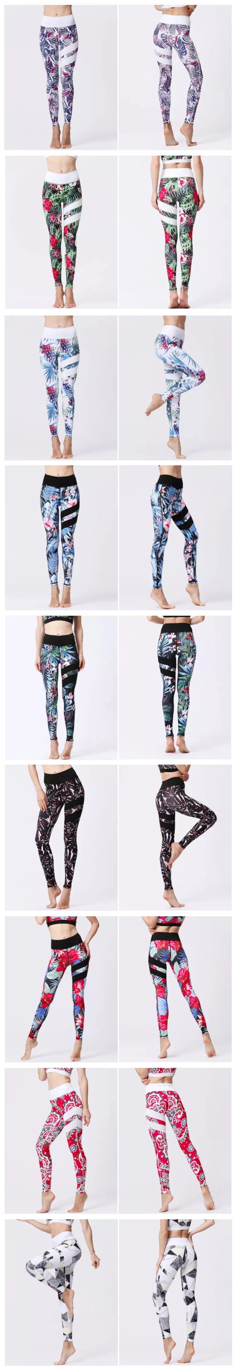 Xsunwing Running Yoga Pants Seamless High Waist Printed Pants Tie Dyed Tights Sport Wears Leggings