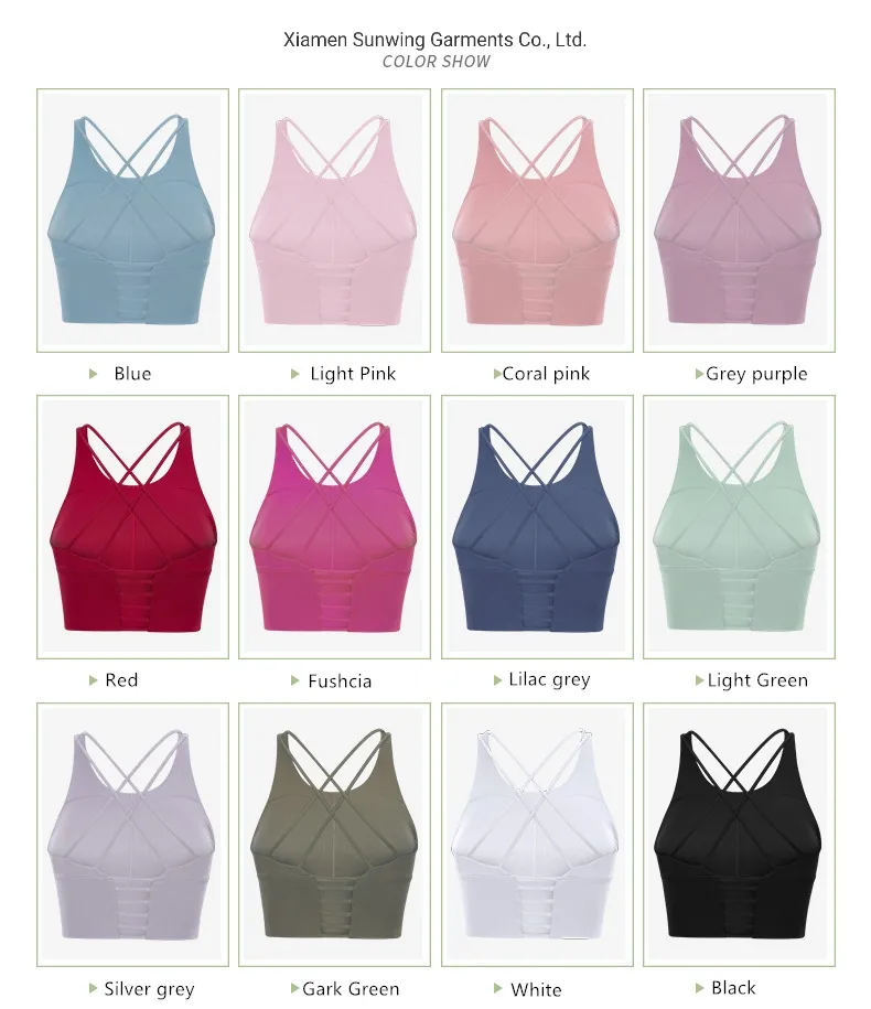 Xsunwing Sexy Beauty Back Women Sports Bra High Elastic Yoga Gym Wear Sportswear Sport Clothes