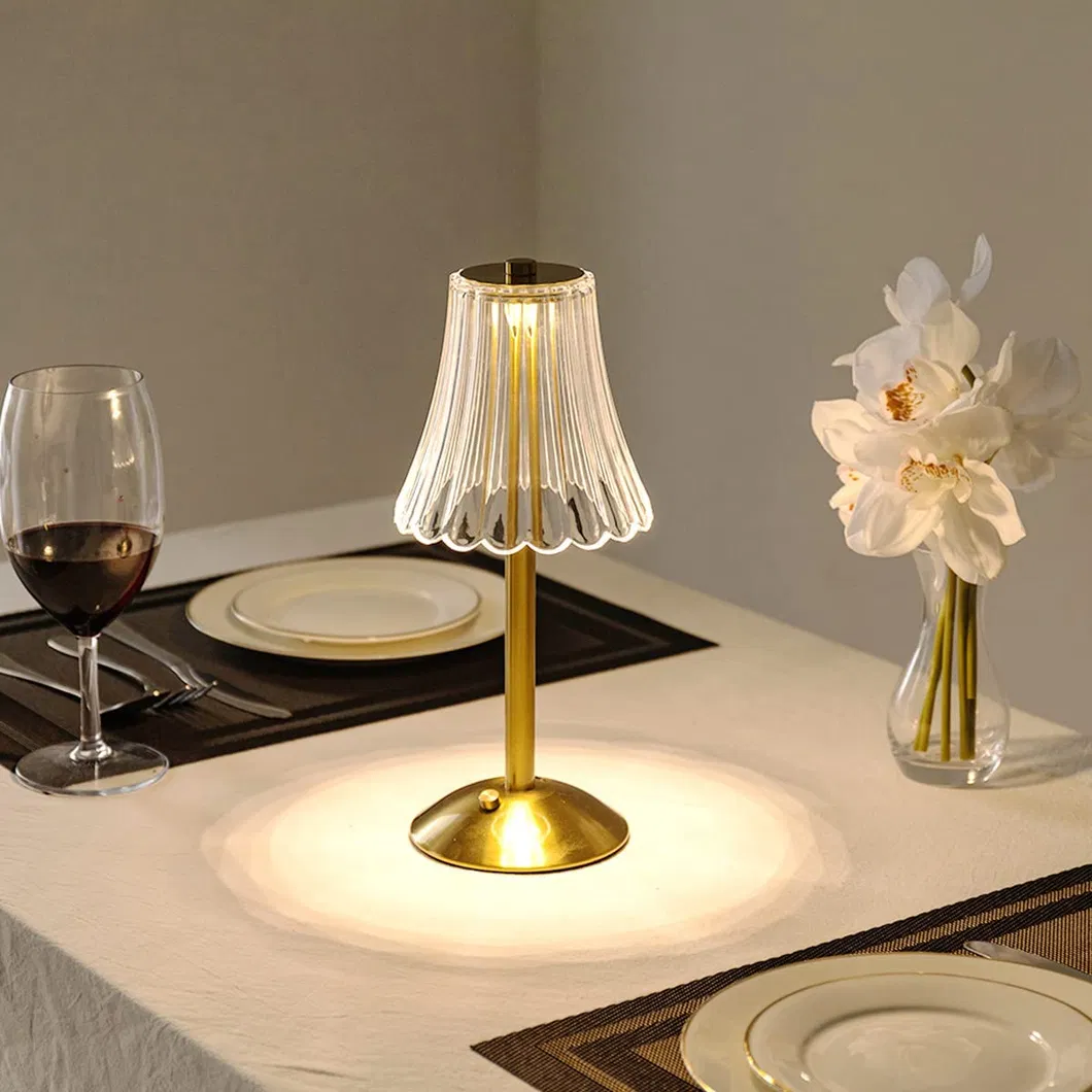 Rechargeable Battery LED Table Lamp for Couple Dinner Dining Room