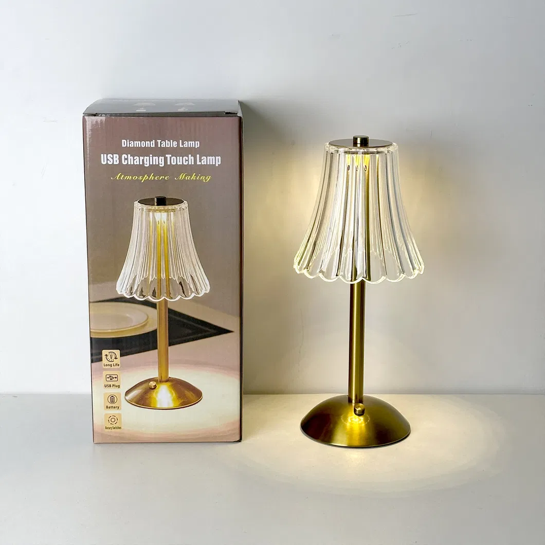 Rechargeable Battery LED Table Lamp for Couple Dinner Dining Room