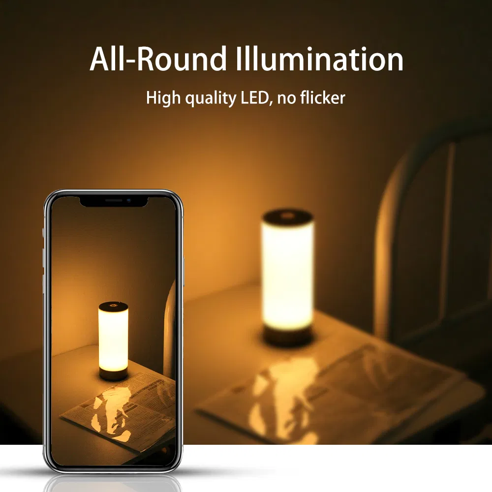 Rechargeable Table Lamp Dimmable Lamps for Bedroom with USB Charging Port