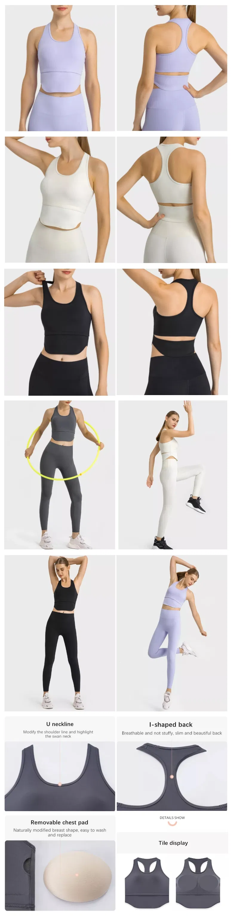 Xsunwing Wholesale Custom Tracksuits Factory Direct Sale Sport Suit Gym Yoga Vest Fitness Plus Size Crop Tank Tops Sports Wear Activewear Wdq215