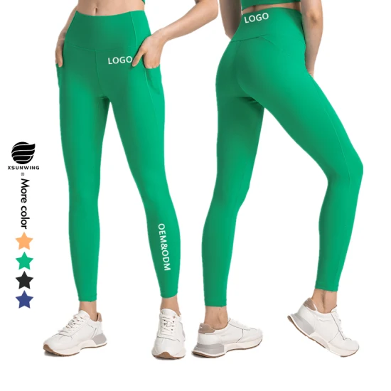 Xsunwing Wholesale Costom Logo Scrunch Tayt Tight Leggings De Gimnasio PARA Mujer Workout Leggins Push up Yoga Pants with Pocket Wdq395