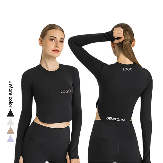 Xsunwing Wholesale Sportswear Yoga Women Long Sleeve Running Shirts with Thumbholes Stretch Breathable Athletic Workout T-Shirts Women′s Top Wdq220