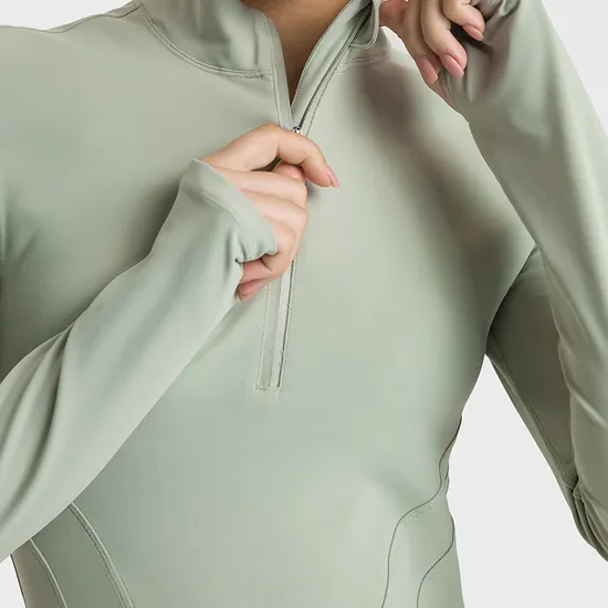 Xsunwing Wholesale Sweat Suits 1/4 Zipper Long Sleeve Shirt Tops Activewear Women Sports Yoga Wear Yoga Gym T Shirts Wdq206