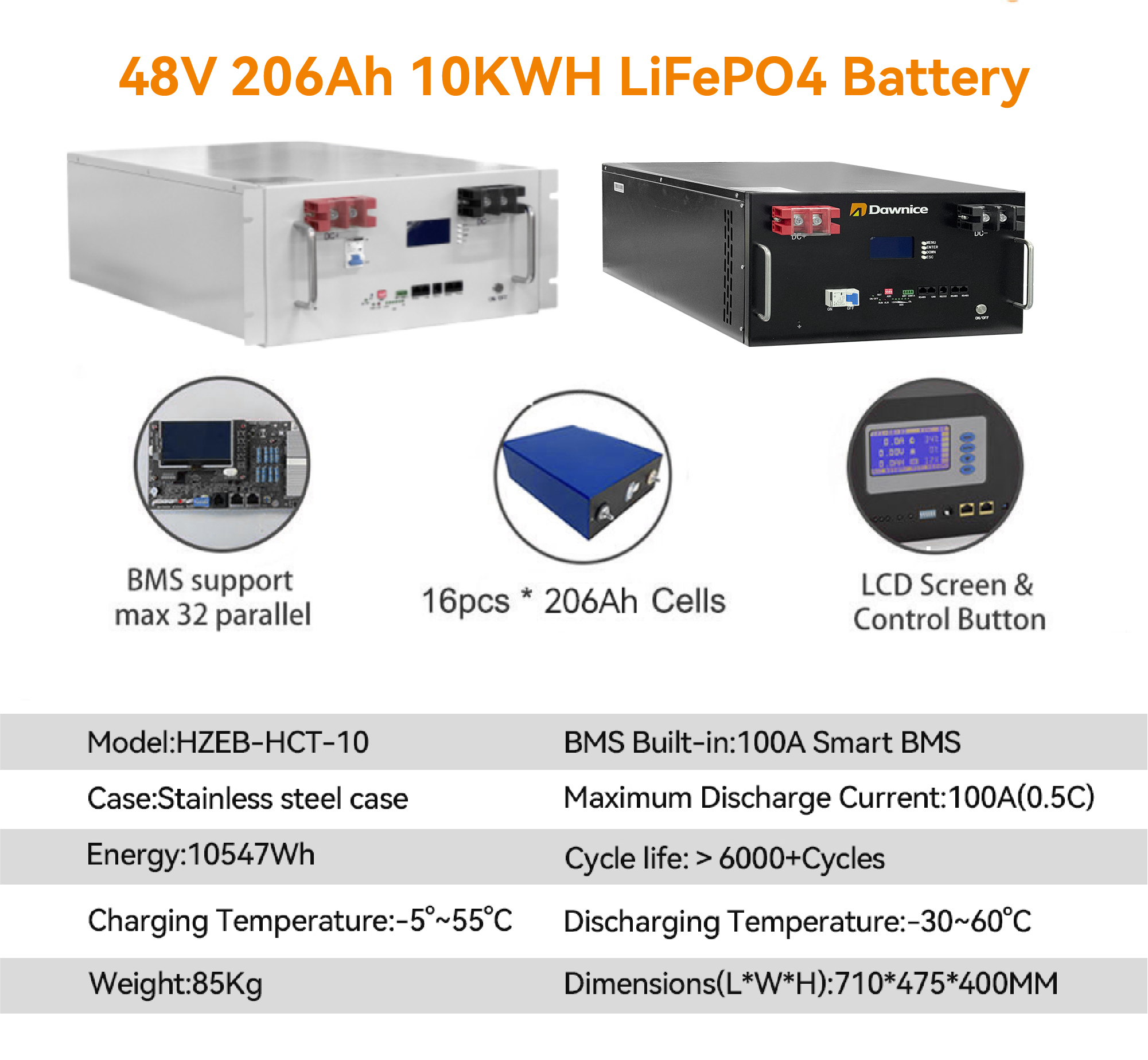 10 Year Life Design 10Kwh 15Kwh Lithium Battery 10kWh 15Kwh Rack-Mounted LiFePO4 batteries