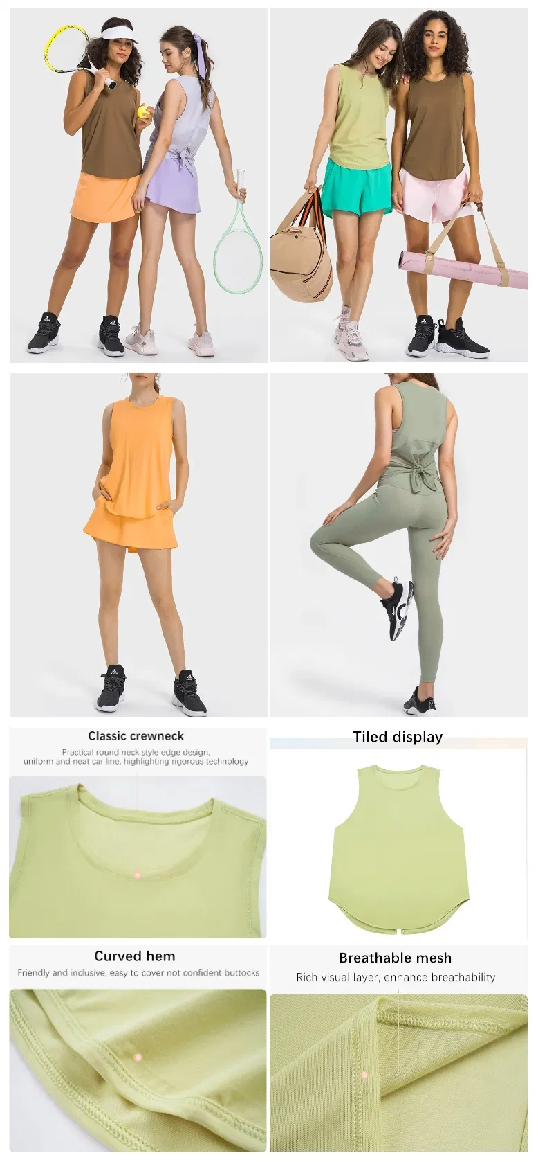 Xsunwing Wholesale Sweat Suits Ropa Deportiva Fitness Workout Tank Top Women Sportswear Workout Running Vest Yoga Gym Clothes