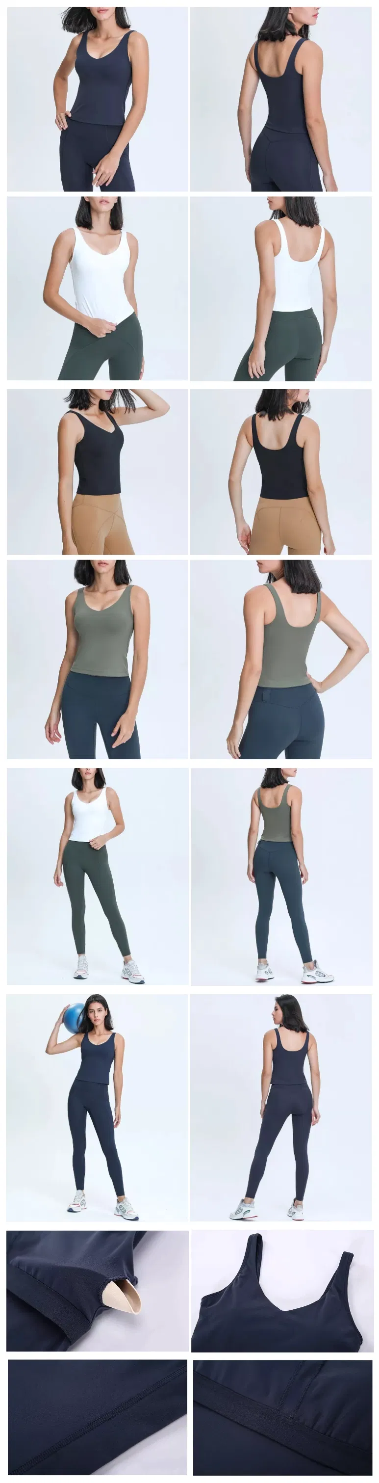 Xsunwing Wholesale Sweat Suits Women Gym Crew Neck T-Shirt Vest Top Yoga Sleeveless Short Top Camisole Vest Sports Sleeveless Sweat Shirt Wdq039