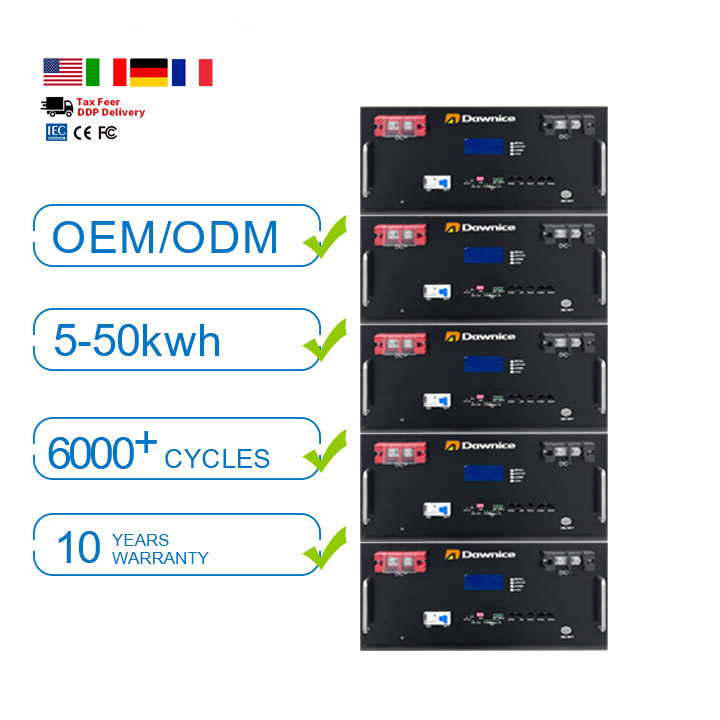 10 Years Warranty High Voltage Rack Mounted 100ah 200ah 300ah 50kw 100 Kwh Sever Rack Lifepo4 Batterie For Home