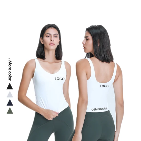 Xsunwing Wholesale Sweat Suits Women Gym Crew Neck T-Shirt Vest Top Yoga Sleeveless Short Top Camisole Vest Sports Sleeveless Sweat Shirt Wdq039