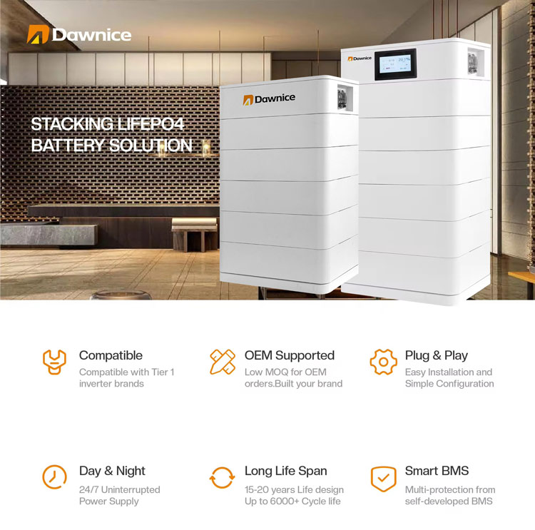 10KW 30KW 35kw 204.8v 200ah 400ah Stack energy storage lithium battery all in one integration for household