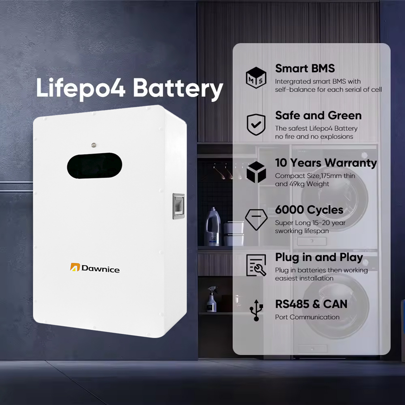 51.2V 200Ah 5kw 15kw 10Kwh LiFePo4 Batteries Smart BMS Home Solar System Energy Storage Battery