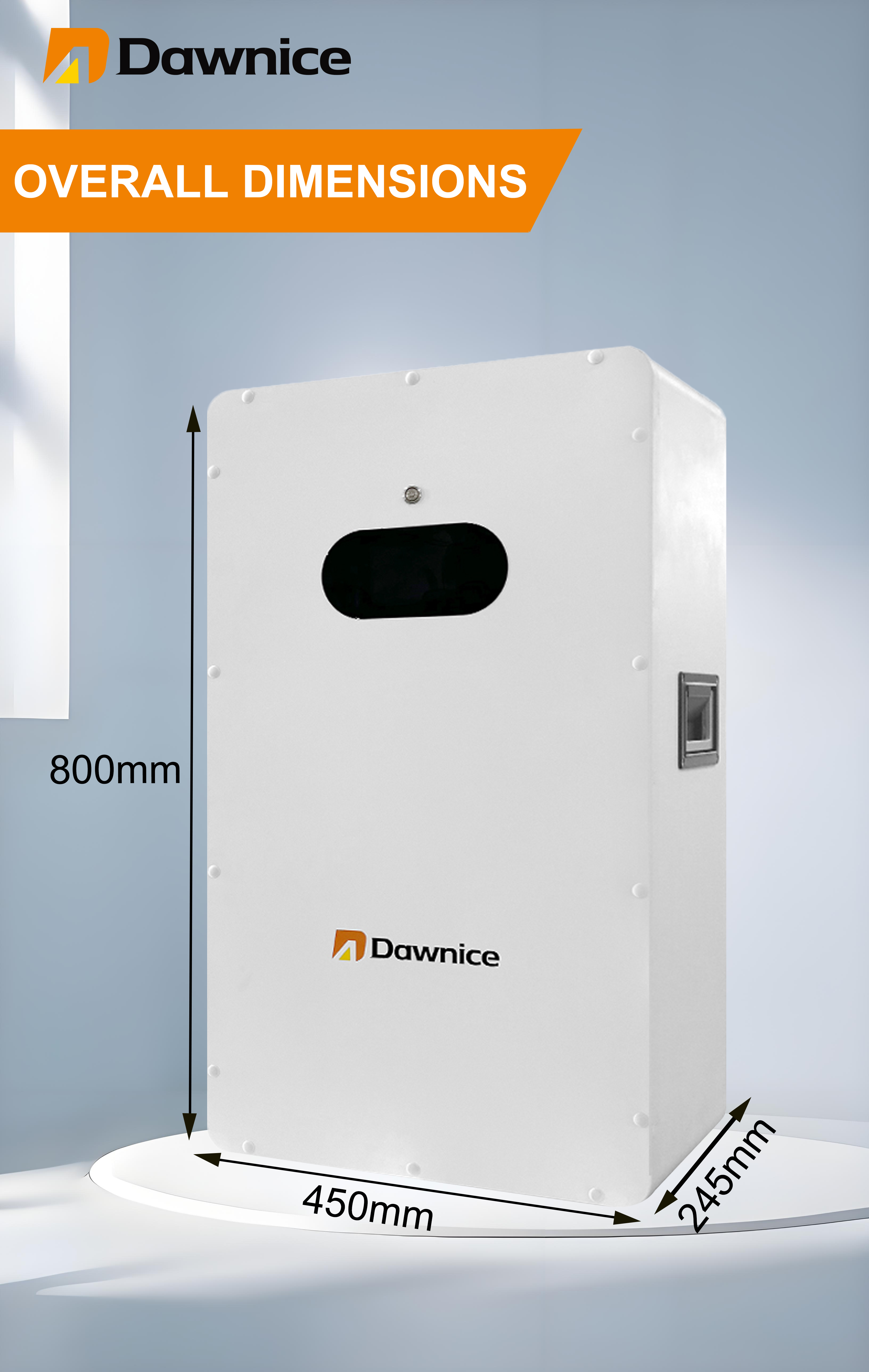 Dawnice 16.076kwh Home Energy Storage Battery Easy-to-Move 51.2v 314ah Lithium Ion BMS Protection Lifepo4 Power Wall Battery