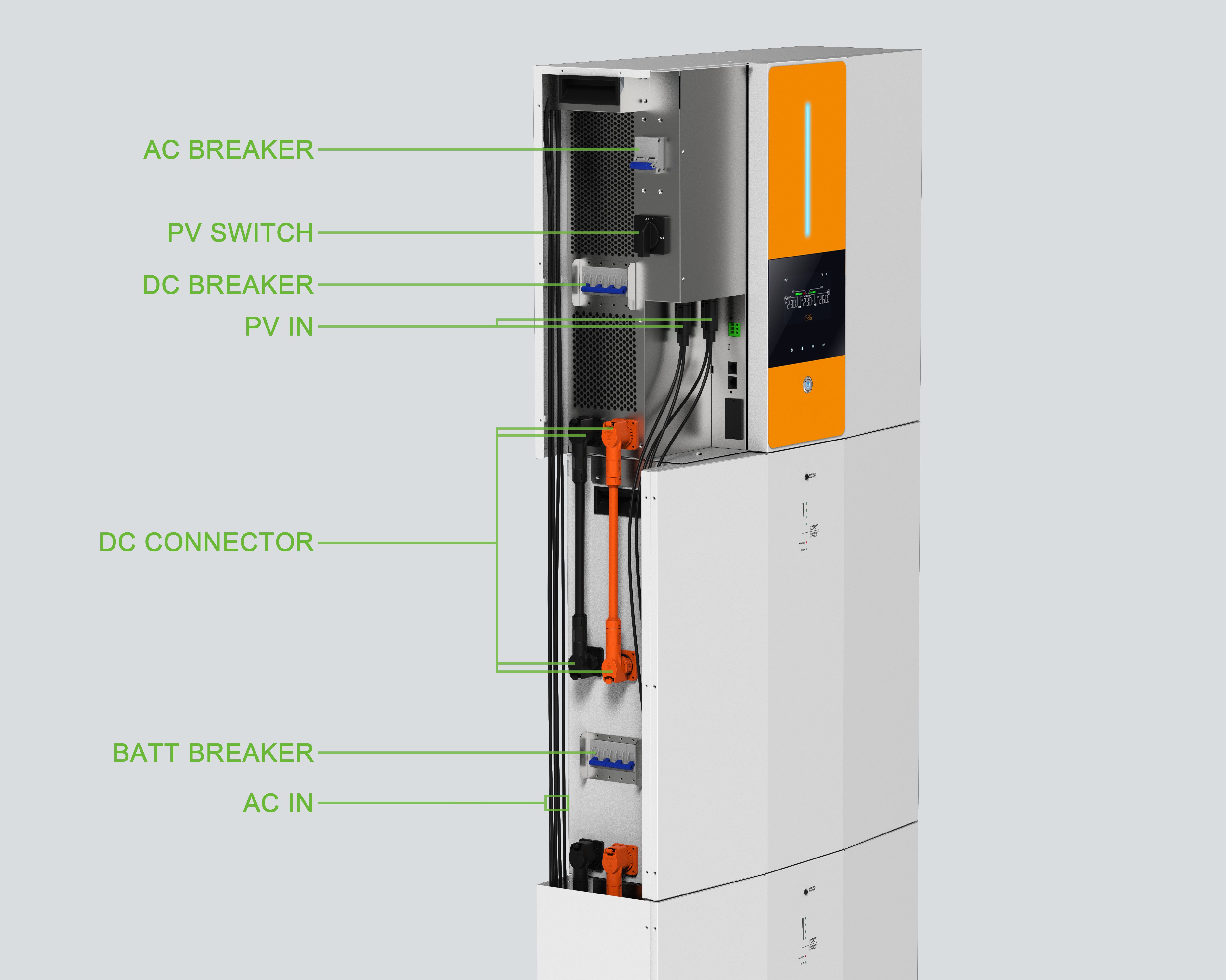 Dawnice All In One 6Kw 10Kw Solar Inverter With 20Kwh 10Kwh 48V Energy Storage Lithium Ion Battery Scalable Module Solar System