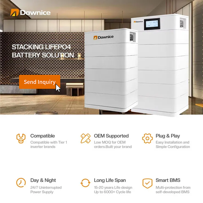 Dawnice Ion Battery Stacked Solar Energy Storage System 10Kwh 20Kwh 30Kwh Home Stacking Lithium Lifepo4 Battery Solar